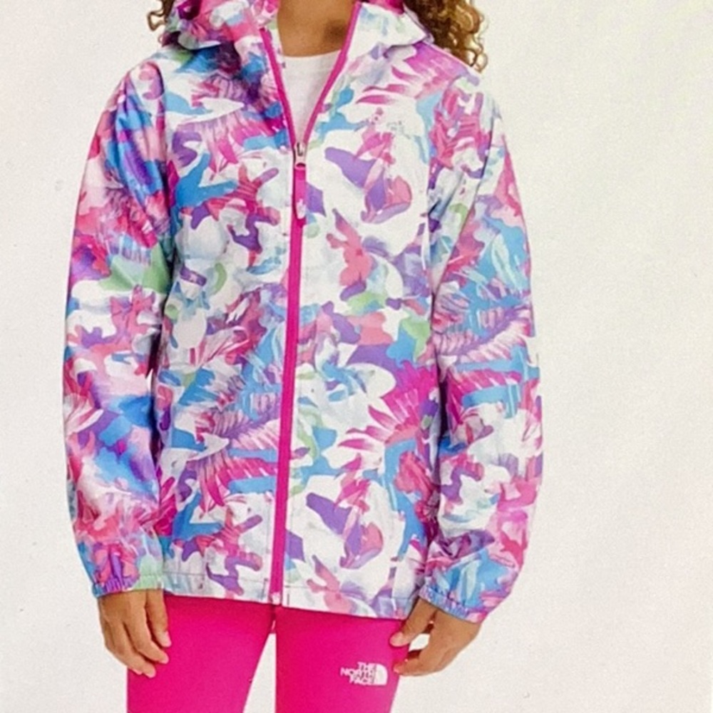 Northface printed Zipline Rain Jacket Junior Girls ( size 18)